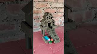 Beautiful miniature clay house making with swimming pool 🏠🌊  clayhouse mudhouse craft [upl. by Assirrem693]