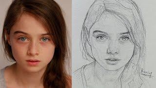 Loomis Method Portrait Drawing A StepbyStep Drawing Tutorial  One pencil drawing [upl. by Suoirred]