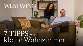 Kleines Wohnzimmer richtig einrichten  Moderne Wohnzimmer Ideen für platzsparendes Wohnen Makeover [upl. by Air]