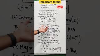 some important terms used in magnetism  matter and magnetism class 12 [upl. by Anselmo]