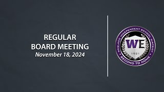 Weslaco ISD Special Board Meeting November 18 2024 [upl. by Corty]