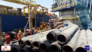 Offshore Pipeline Installation  detailed installation process  live offshore project [upl. by Einaoj722]