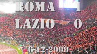 ROMA  LAZIO 10 DALLA TRIBUNA  COREOGRAFIA E GOAL LIVE CASSETTI  6122009 [upl. by Maag23]