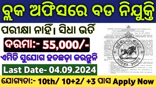 Odisha Block Level Govt Jobs 2024  Odisha Govt Jobs 2024  Block Level Govt Job Vacancy 2024 [upl. by Morse]