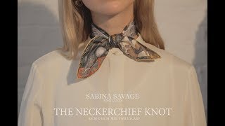 Sabina Savage 42x42cm Silk Twill Scarf How to tie the Neckerchief Knot [upl. by Nydnarb658]