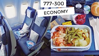 British Airways ECONOMY CLASS London To New York Boeing 777300ER [upl. by Kass]