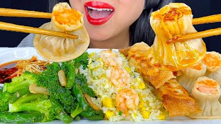 DIN TAI FUNG DUMPLINGS SHRIMP FRIED RICE AND GARLIC GREEN BEANS  ASMR  MUKBANG  EATING SOUNDS [upl. by Akimit]