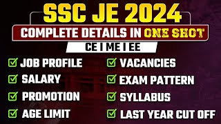 SSC JE 2024  Syllabus  Job Profile  Salary  Promotion  Complete Details in ONE SHOT [upl. by Aennil]