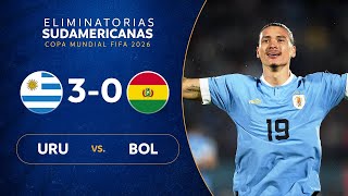 URUGUAY vs BOLIVIA 30  RESUMEN  ELIMINATORIAS SUDAMERICANAS  FECHA 6 [upl. by Ennoid]