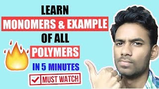 LEARN MONOMERS OF ALL POLYMERS WITH EXAMPLES  Chemistry in Every Day Life TRICK TEACHER [upl. by Sirac]