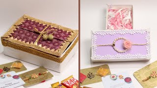 3 Beautiful Rakhi Gift Hamper Making Ideas  DIY Rakhi Gift Hamper For Brother  DIY Rakhi Gift Box [upl. by Aeslehs924]