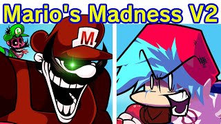 Friday Night Funkin VS Marios Madness V2 FULL WEEK  Cutscenes FNF Mod Mario 85MXMarioEXE [upl. by Koser853]