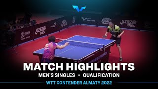 Sagatay Kurmambayev vs Hiroto Shinozuka  MS  WTT Contender Almaty 2022 Qual [upl. by Ziegler]