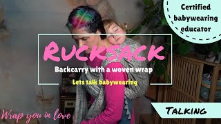 Lets talk babywearing 3  Rucksack backcarry set up [upl. by Yllod]