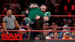 Braun Strowman vs The Miztourage  Secret Santa Match Raw Dec 25 2017 [upl. by Ellison]