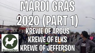 Mardi Gras 2020 Part 1 of 2  Krewe of Argus Elks amp Jefferson  Metairie New Orleans Louisiana [upl. by Ynafetse179]