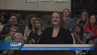 Folsom Cordova Unified School District  November 21 2024 [upl. by Llenrup]