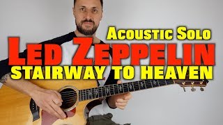 Stairway To Heaven Solo Led Zeppelin Acoustic Guitar Lesson [upl. by Retlaw376]