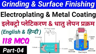 04 Electro Plating and Metal Coating Process  इलेक्ट्रो प्लेटिंग और धातु लेपन प्रक्रम  118 MCQ [upl. by Moitoso]