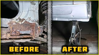 Rusty CAR BODY Restoration I used MMA inverter Stick WELDER  Paint ROLLER [upl. by Norad732]