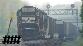 Early Morning at Carneys Crossing in Lilly PA with NS Trains and PRR PL Signal PT 2525 [upl. by Asin870]