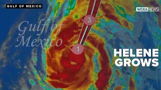 HELENE UPDATE Storm grows to category 2 hurricane warnings begin for Georgia [upl. by Ober]