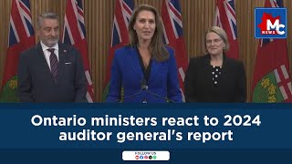 Ontario ministers react to 2024 auditor generals report  MC NEWS [upl. by Nuahsor]