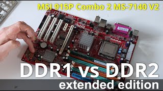 DDR1 Vs DDR2 RAM  MSI 915P Combo2  Long version unboxing setting up and testing [upl. by Ellerey]