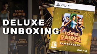 Unboxing Tomb Raider IIII Remastered Trilogy Deluxe Edition Collection PS5 Physical Version [upl. by Averil]