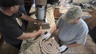 Thanksgiving sausage making 2019 Making sausage with Muddyfeet [upl. by Apilef236]