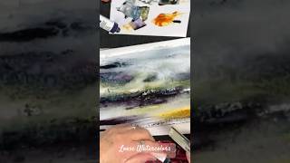 Easy Techniques for Abstract Watercolor Art shorts watercolor [upl. by Samford]