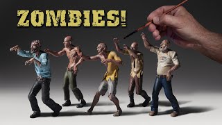 How I Painted Zombies For My Post Apocalyptic 124th Scale Diorama  RESIN PRINT [upl. by Jonell524]