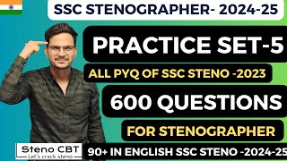 SSC STENOGRAPHER2024 PRACTICE SET 5SSC STNEO MOCK TESTALL PYQ OF SSC STENO CBT 90 IN ENGH [upl. by Maier]