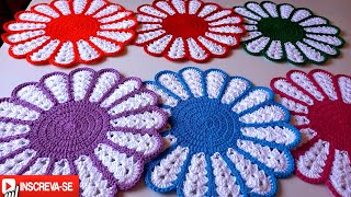 sousplastamericano margarida mesaposta crochet [upl. by Yvad]