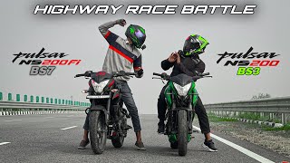 Bajaj Pulsar NS200 Bs3 VS Pulsar NS200 BS7 Drag Race  Top End 🔥 [upl. by Ubana57]