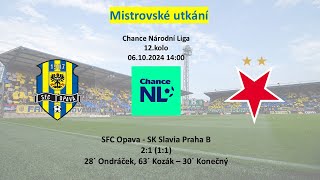 SFC Opava  SK Slavia Praha B 06102024 [upl. by Suhpoelc]