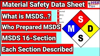 MSDS  Who prepare MSDS  16 Section of MSDS  Material safety data sheet  MSDS All section covered [upl. by Hassin]