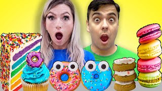 SWEET FOOD CHALLENGE  CRAZY EATING ONLY CAKE CUPCAKE CANDY IN 24 HOURS BY SWEEDEE [upl. by Nerret]