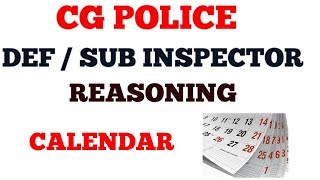 CALENDAR REASONING CG POLICE DEF  SUB INSPECTOR [upl. by Iroc]