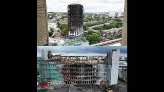 CTS News Side by side comparison of Grenfell vs Spectrum Dagenham fire damage [upl. by Ahsatsana664]