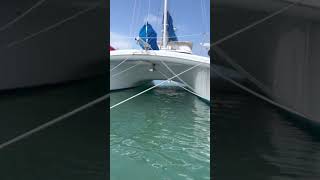 Manta 46 Catamaran For Sale By Owner quotSV Ruatahiquot  At Anchor [upl. by Aikemahs]