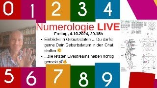 Numerologie LIVE  Einblicke in Geburtsdaten  sei dabei  es rockt 😁 [upl. by Asare670]