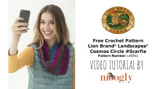 How to Crochet Lion Brand Cosmos Circle Scarfie [upl. by Hardej247]