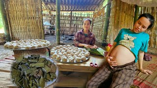 Banana Cake Making Process Single mother brings cake to visit old lady and son [upl. by Aloiv]