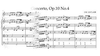 Leclair  Violin Concerto in F major  Score [upl. by Ertsevlis803]