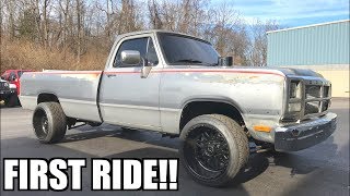 First Ride in the First Gen cummins with COMPOUND TURBOS [upl. by Abagail]