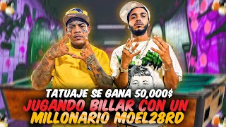 TATUAJE GANA 50000 JUGANDO BILLAR A UN MILLOBARIO [upl. by Ellerrehc564]