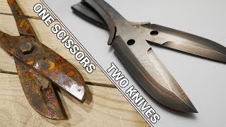 Making Two Knives From Old Rusty Scissors [upl. by Gurias]