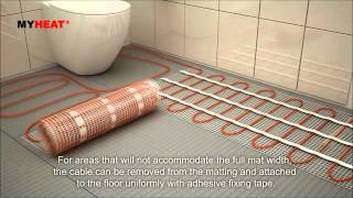 Underfloor heating cable mat installation abridged [upl. by Qifar]