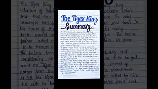 The Tiger King  Summary  Class 12 English  Chapter 2 shorts shortsfeed subscribe ytshorts [upl. by Ueik]